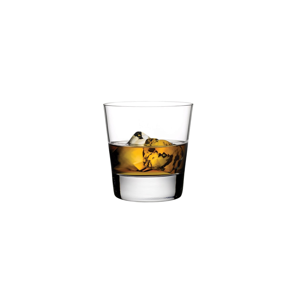A single Highlands lead-free crystal lowball whisky glass showcasing its clean geometric silhouette against a plain backdrop.