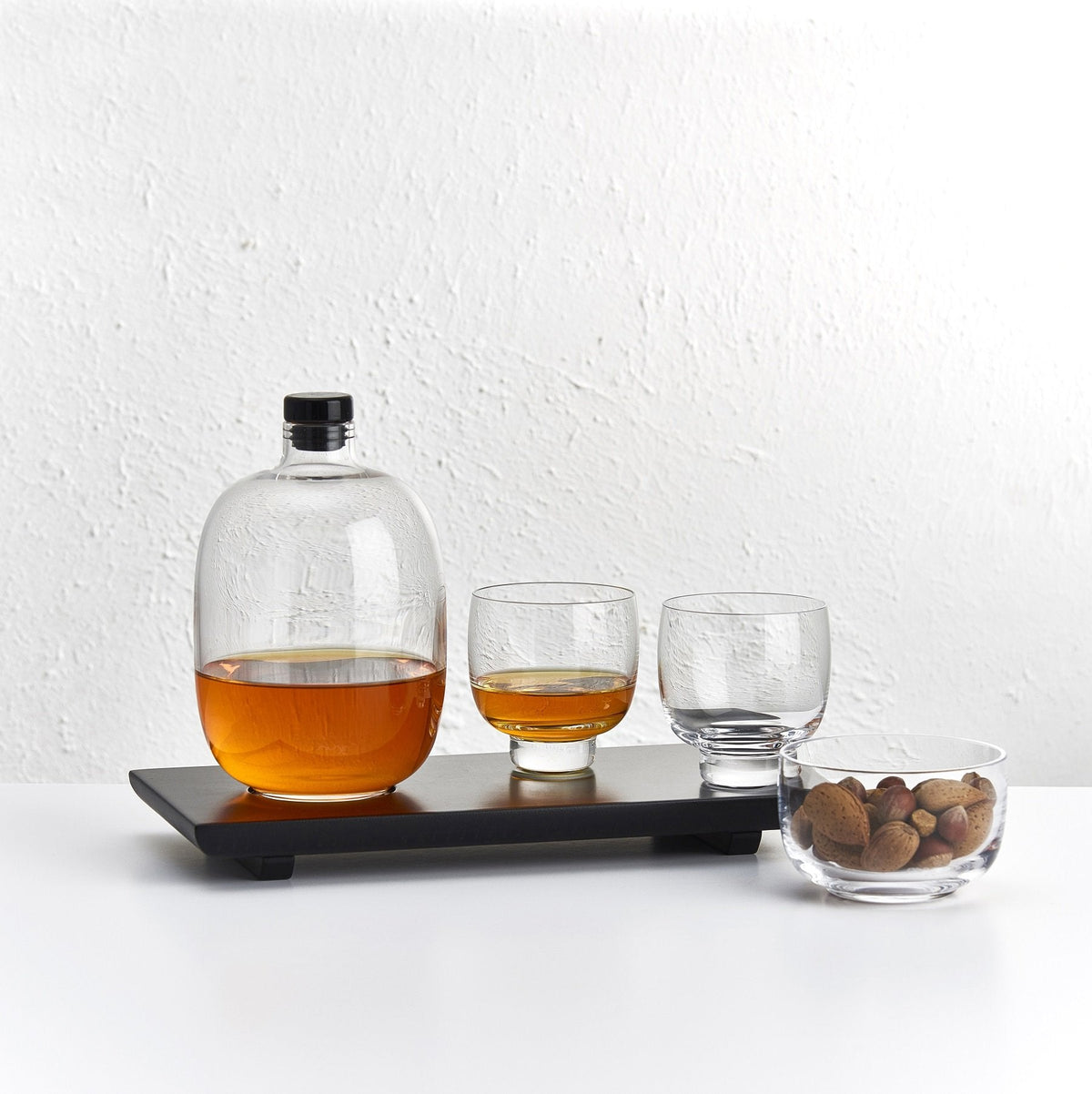 Close up detail of Malt Gift set with wooden tray Barware | Provenance & Patina