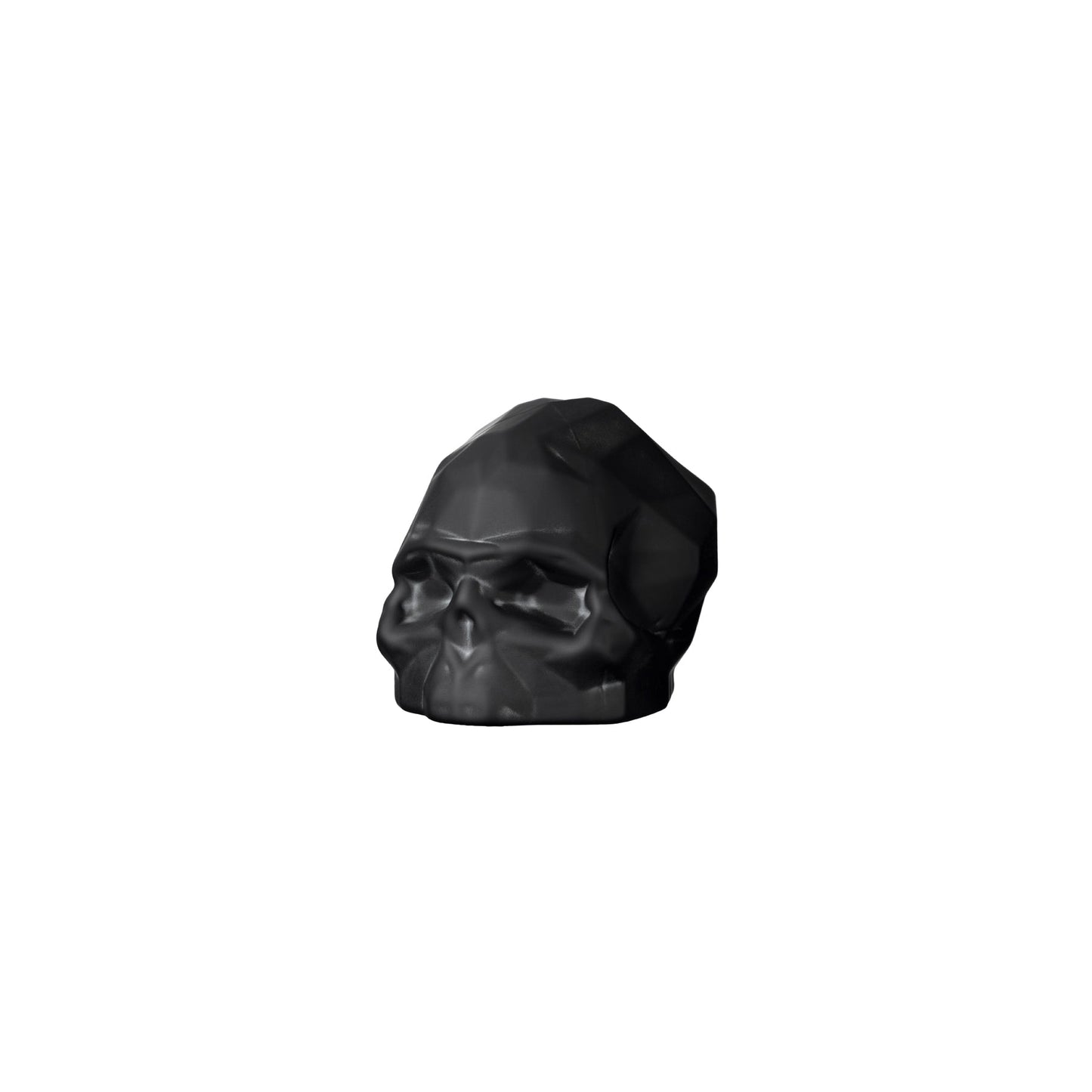 Product shot of Memento Mori Faceted Skull Sandblasted Black | Provenance & Patina