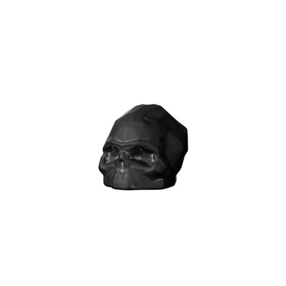Product shot of Memento Mori Faceted Skull Sandblasted Black | Provenance & Patina