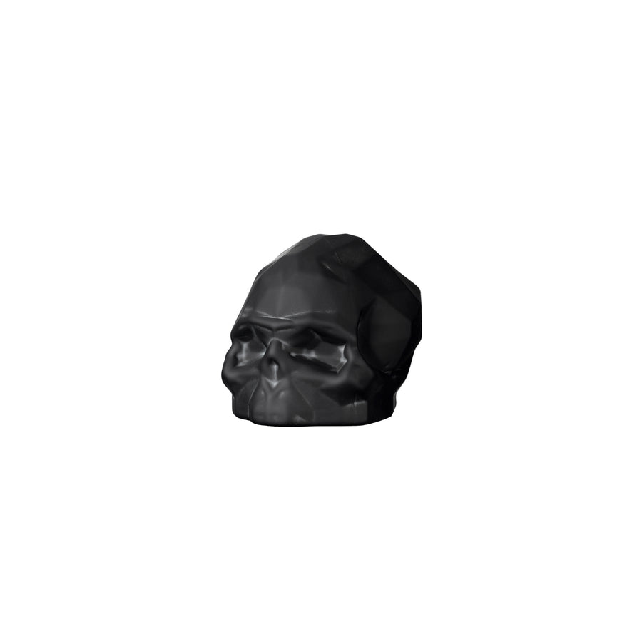 Product shot of Memento Mori Faceted Skull Sandblasted Black | Provenance & Patina
