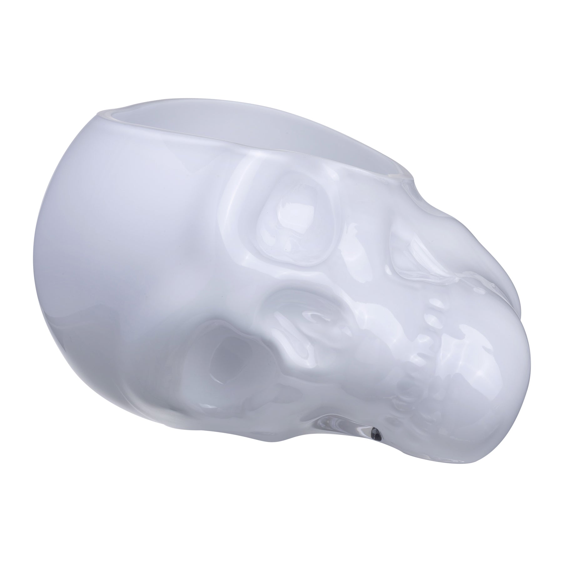 Product shot of Memento Mori Faceted Skull Bowl Opal White | Provenance & Patina