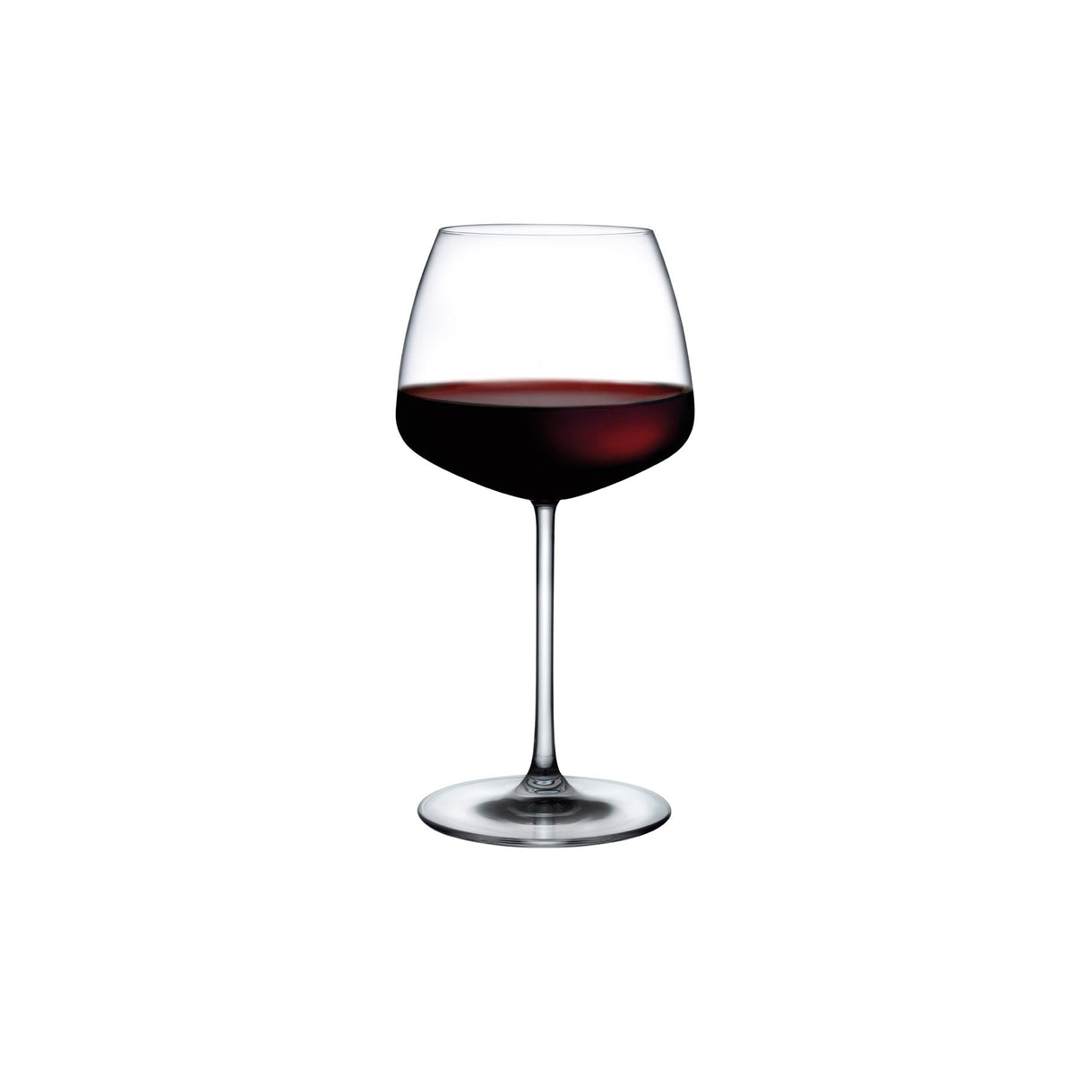 NUDE Glass Mirage crystal red wine glass profile displaying its elegant contemporary silhouette.