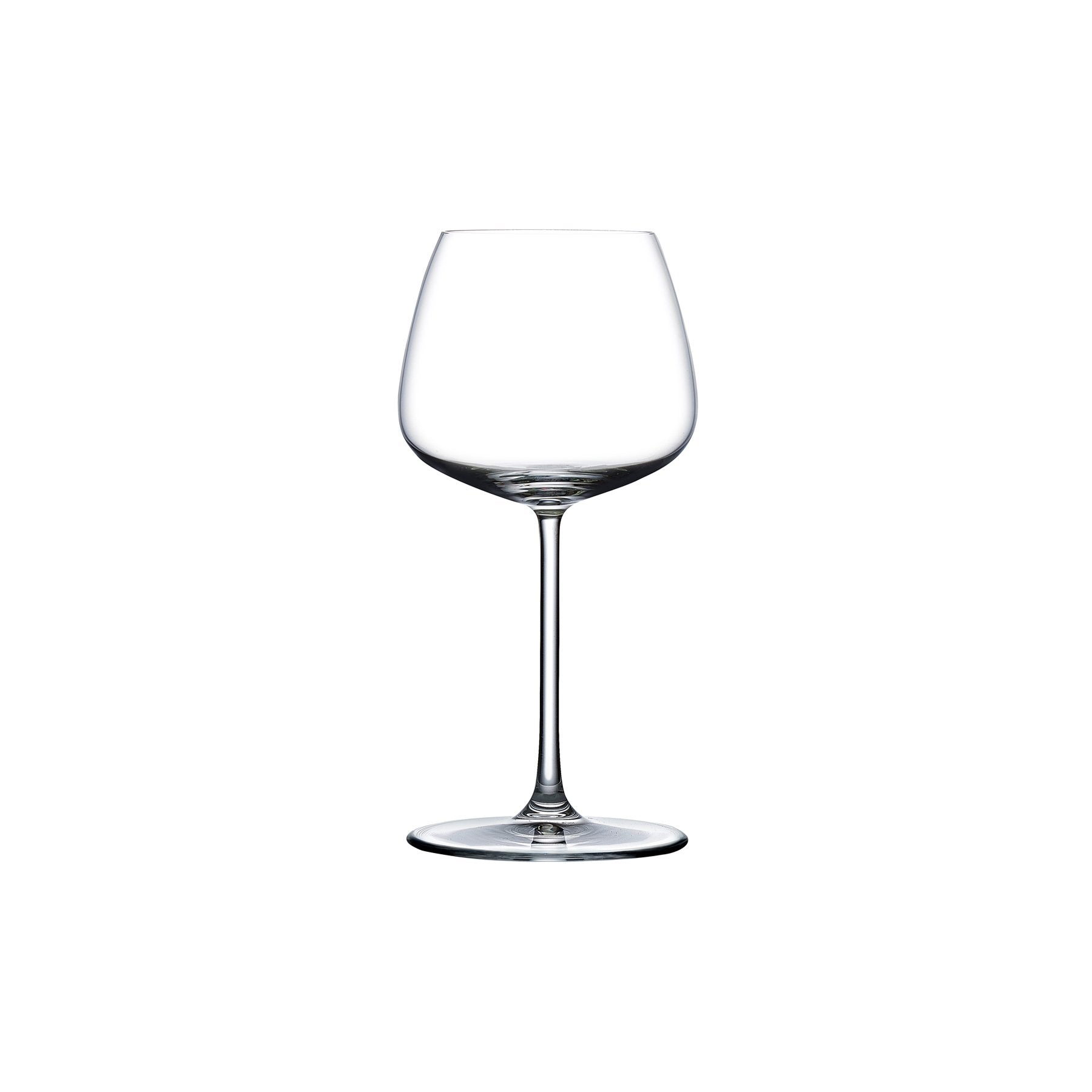 The refined silhouette of the Mirage crystal white wine glass, showcasing its delicate stem and modern design.