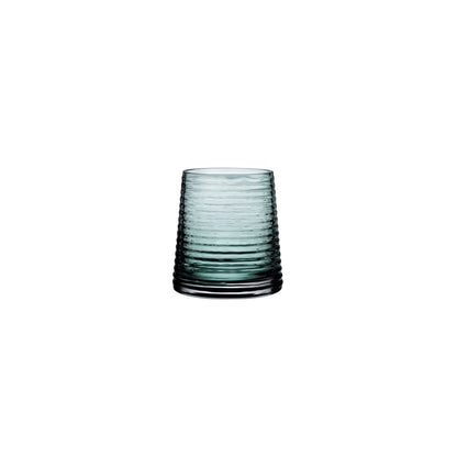 A single NUDE Glass Poem crystal water tumbler showcasing its modern, clean-lined silhouette against a light background.