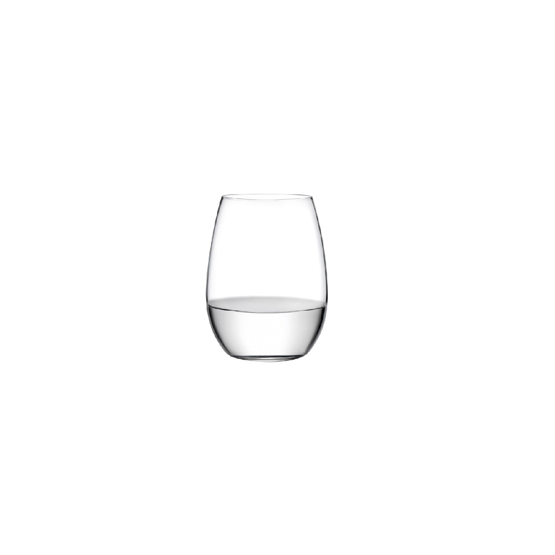 Set of four NUDE Glass Pure Sweets & Spirits glasses in premium lead-free crystal on a clean white background.
