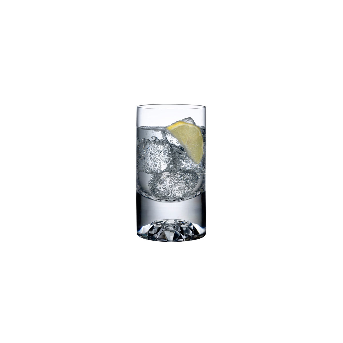 A single NUDE Glass Shade crystal lowball tumbler showcasing its clean lines and minimalist heavy-base design.