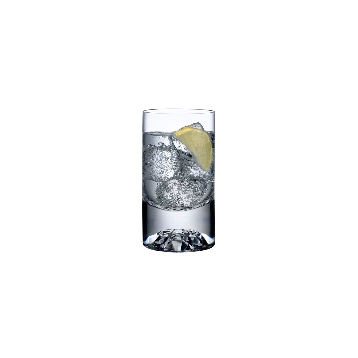A single NUDE Glass Shade crystal lowball tumbler showcasing its clean lines and minimalist heavy-base design.
