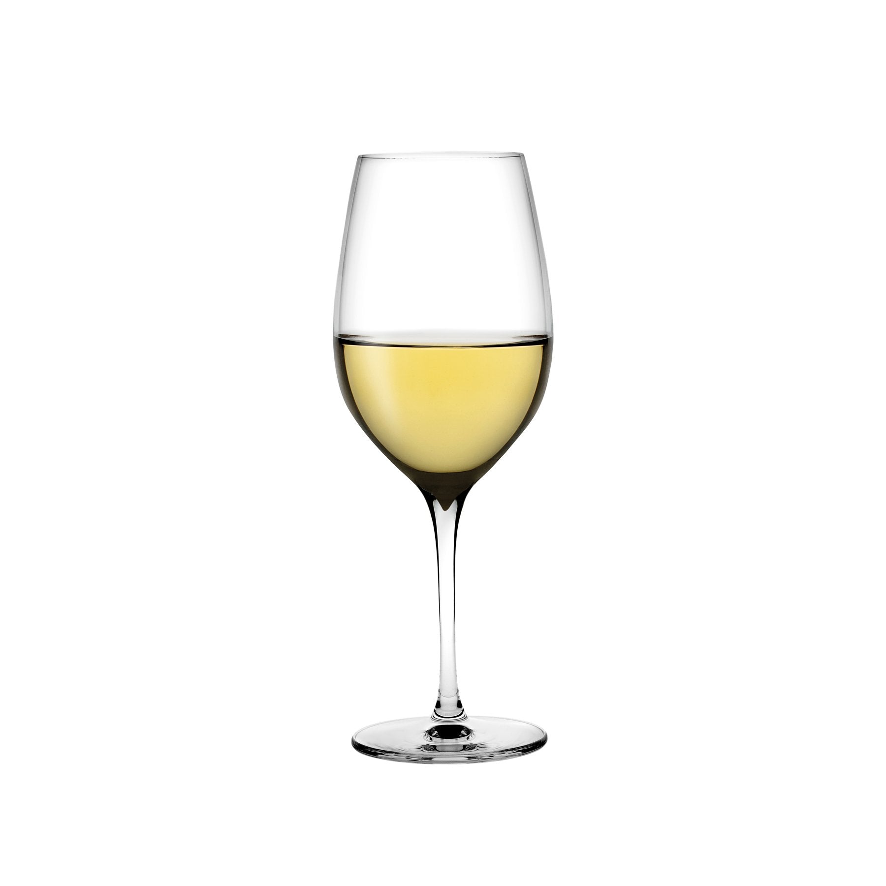 NUDE Terroir Polyvalent crystal wine glass on a plain white background.