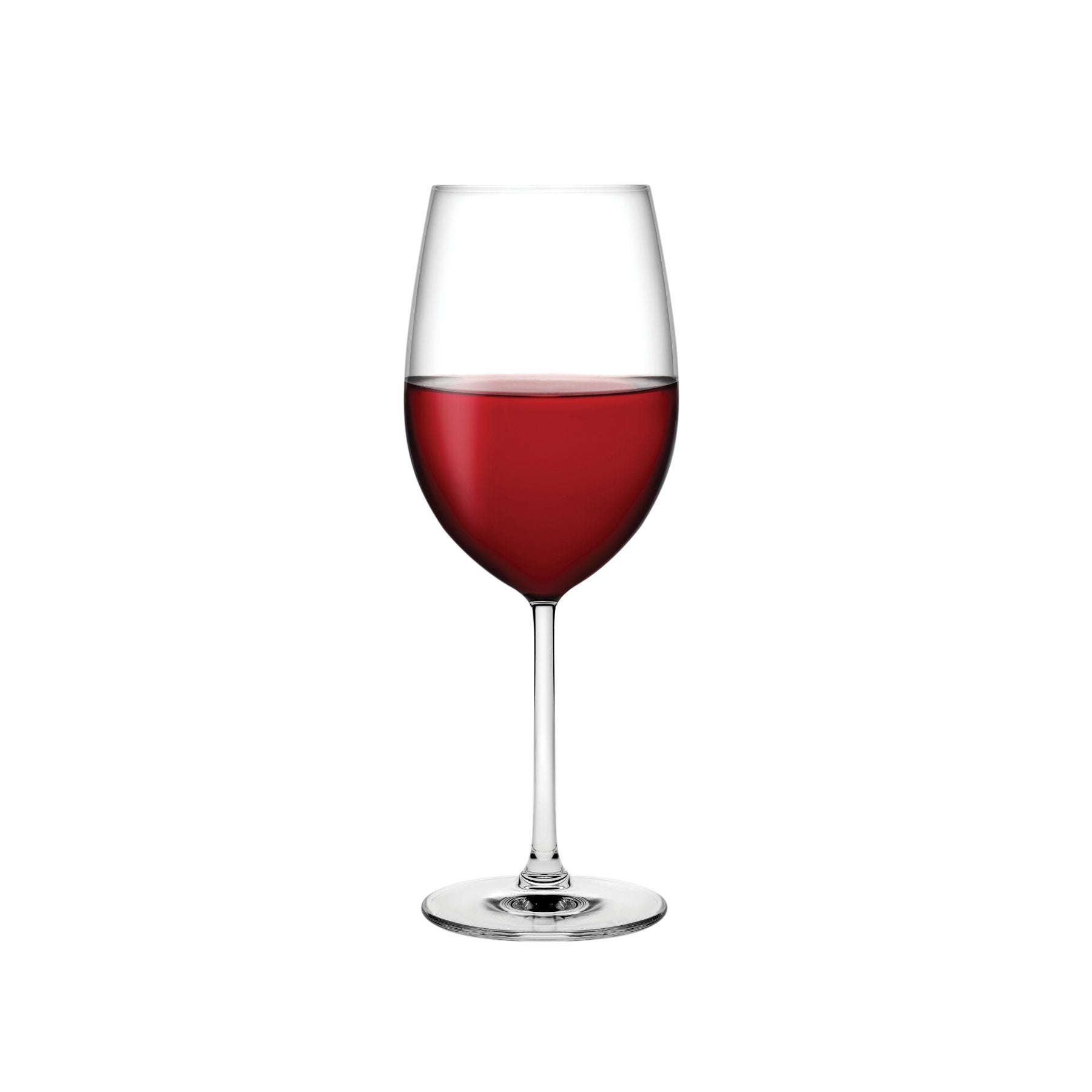 A set of two minimalist, clear lead-free crystal polyvalent glasses by NUDE Glass against a plain background.