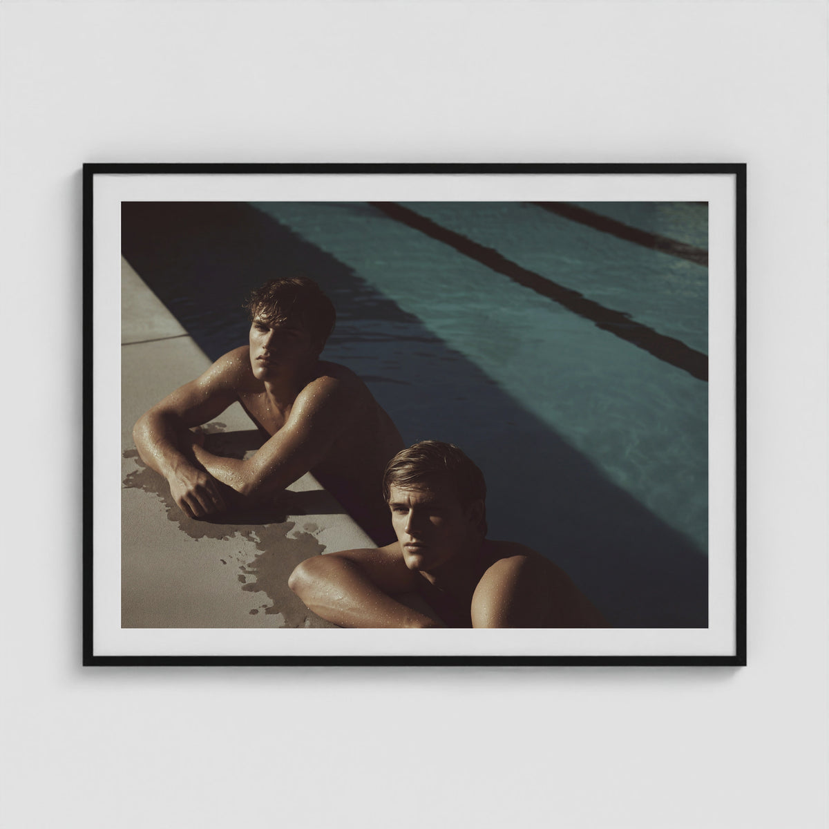 Pool Boys 48x36 Black Landscape Box Frame
