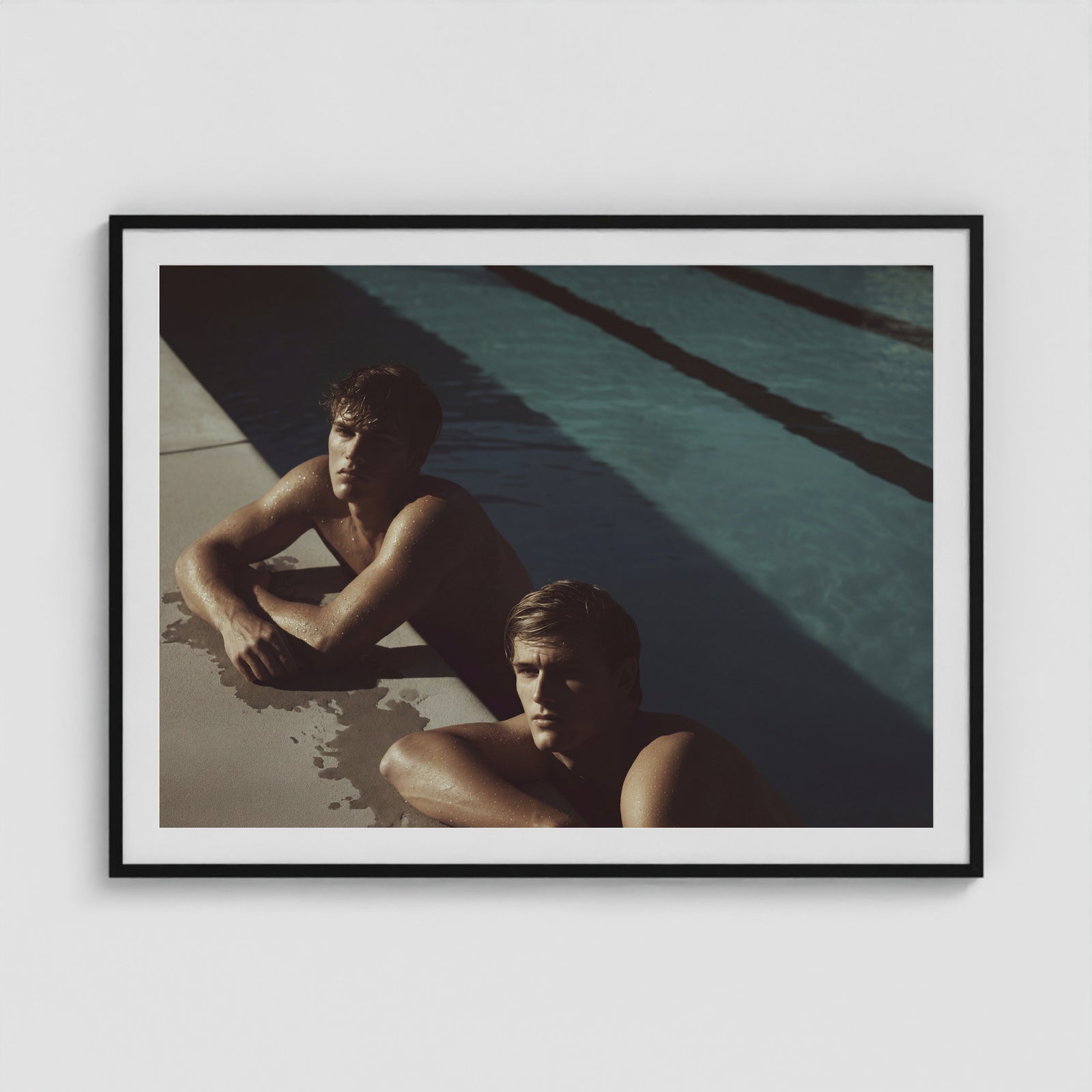 Pool Boys 48x36 Black Landscape Box Frame