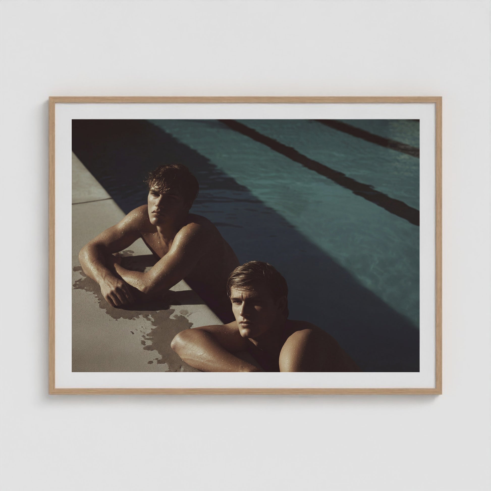 Pool Boys 48x36 Natural Landscape Box Frame