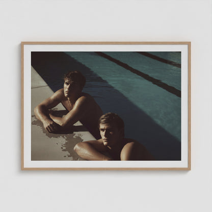 Pool Boys 48x36 Natural Landscape Box Frame