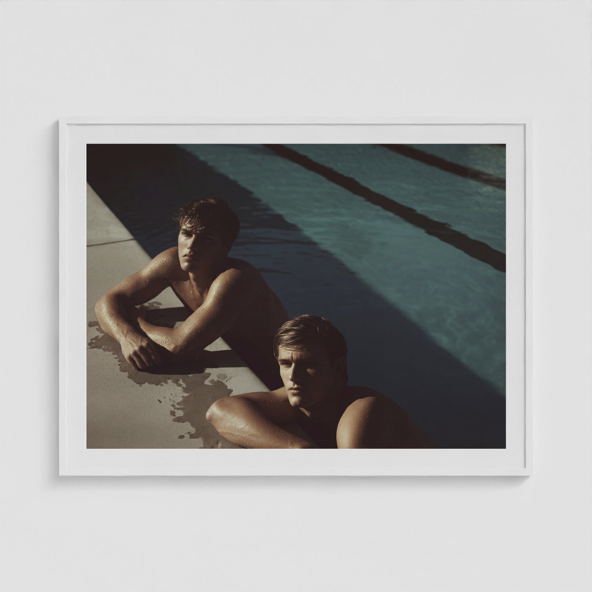 Pool Boys 48x36 White Landscape Box Frame