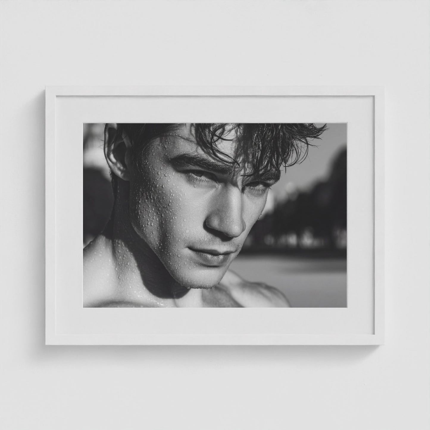 Power Lunch 24x18 White Landscape Box Frame