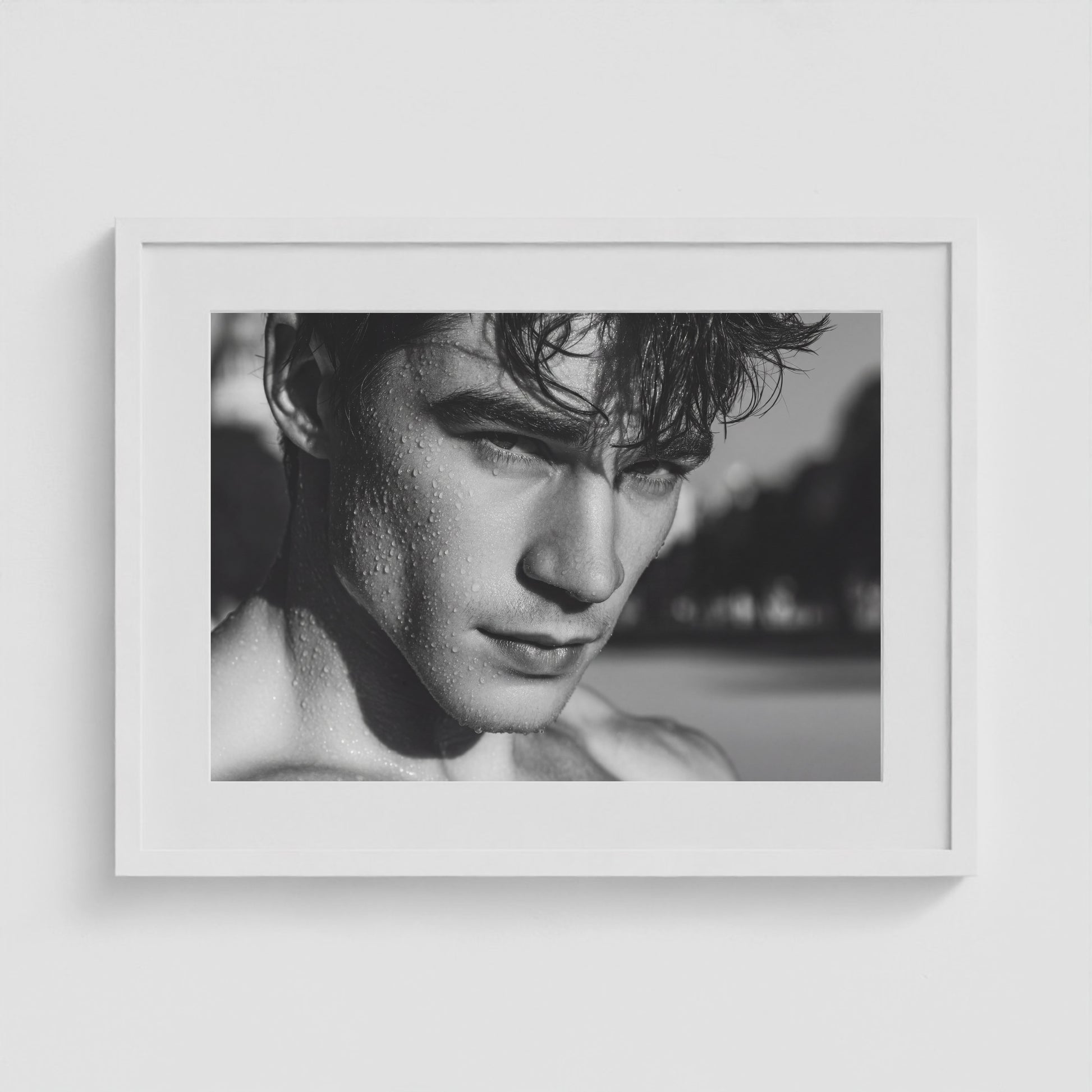 Power Lunch 24x18 White Landscape Box Frame