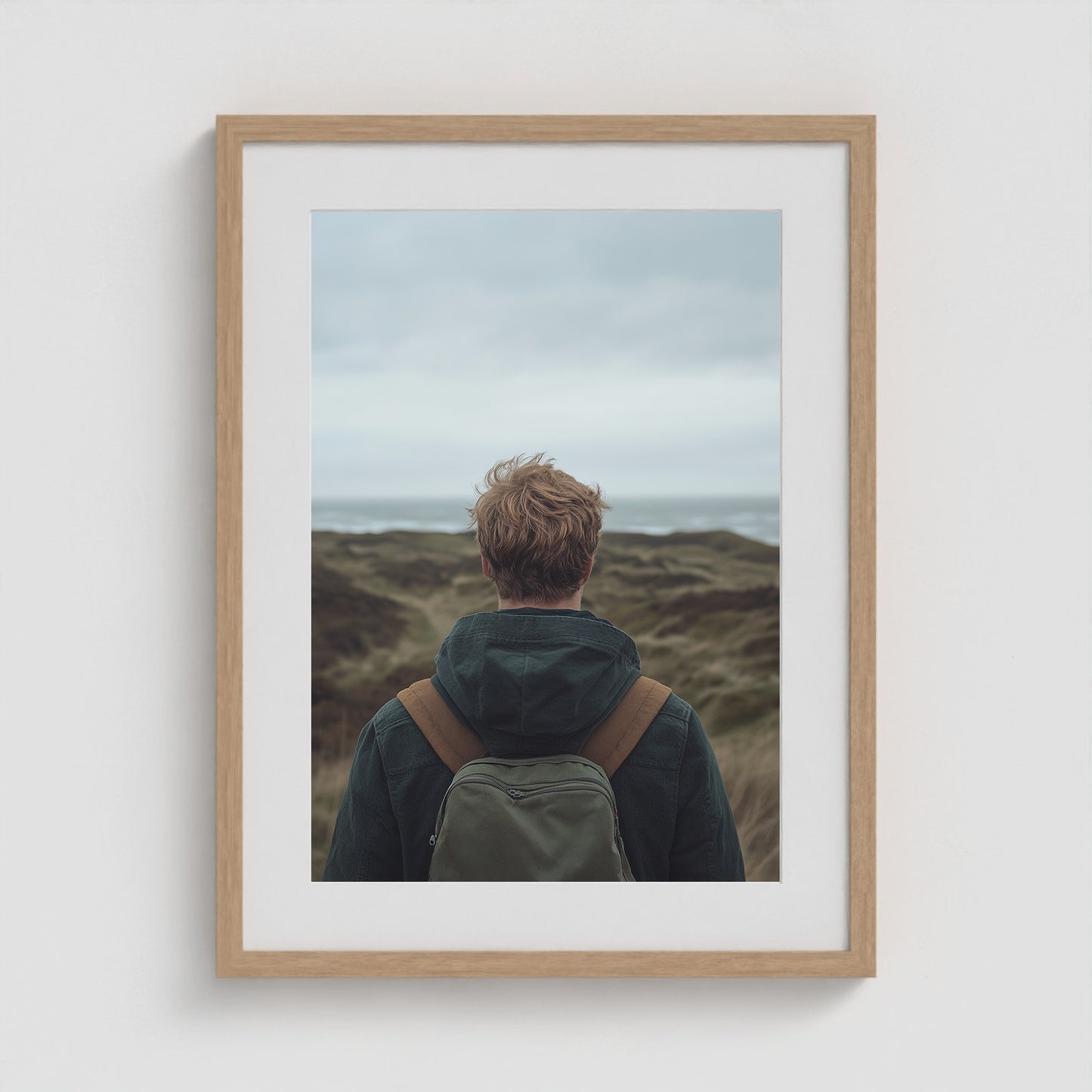 Ptown Backpacker 18x24 Natural Box Frame Mockup