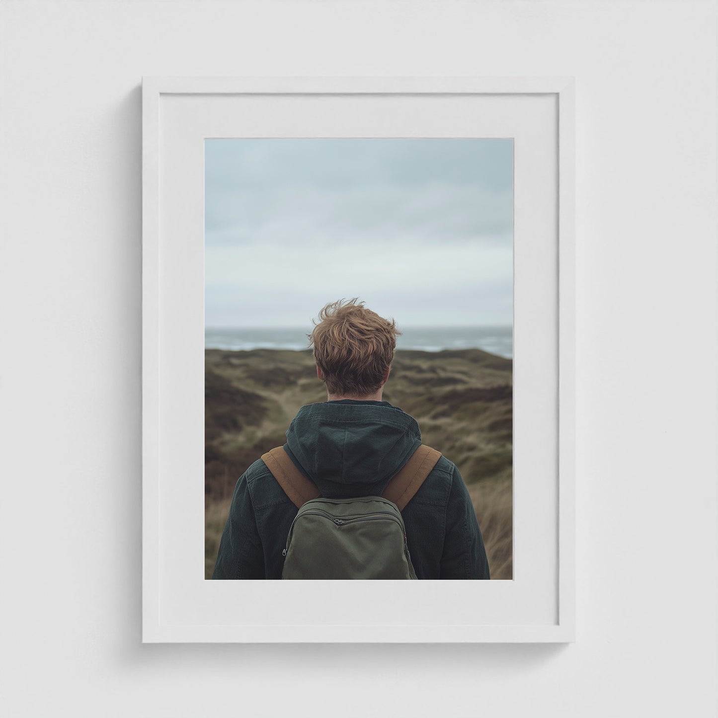 Ptown Backpacker 18x24 White Box Frame Mockup