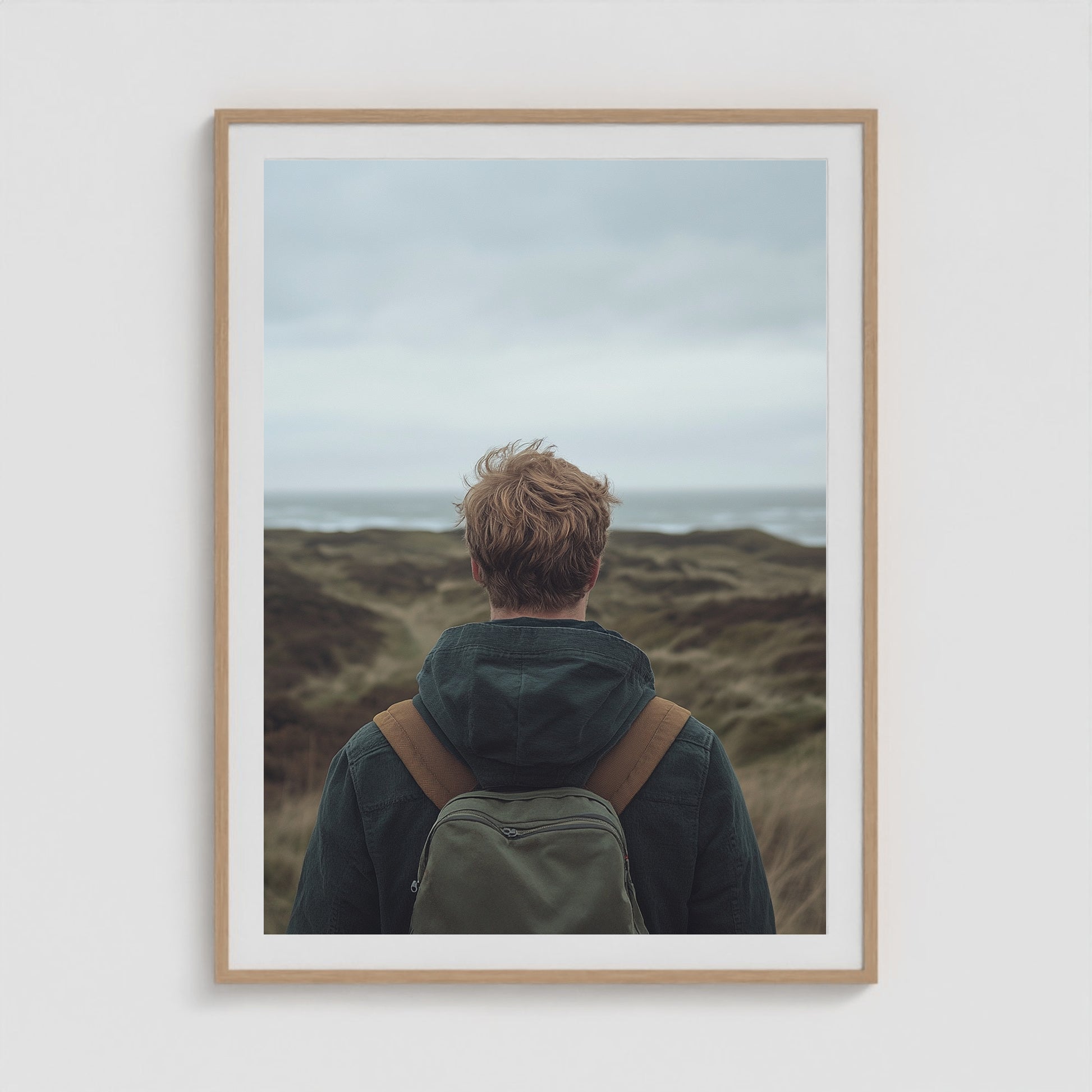 Ptown Backpacker 36x48 Natural Box Frame Mockup