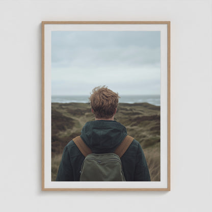 Ptown Backpacker 36x48 Natural Box Frame Mockup