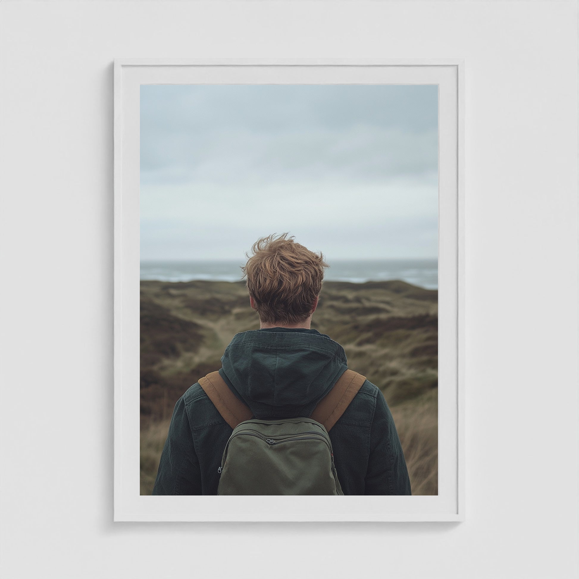 Ptown Backpacker 36x48 White Box Frame Mockup