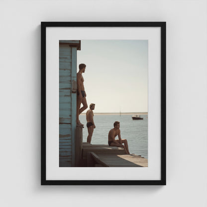 Ptown Dock Boys 18x24 Black Portrait Box Frame