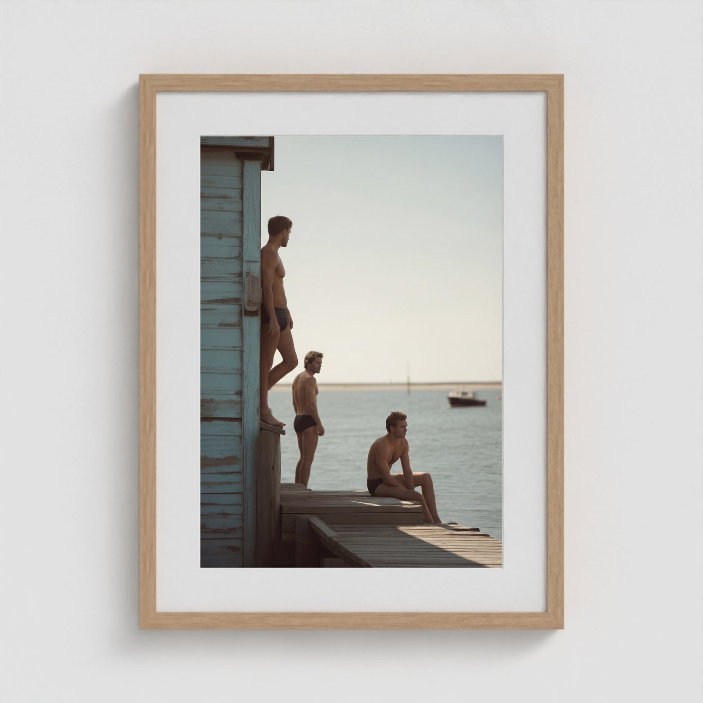 Ptown Dock Boys 18x24 Natural Portrait Box Frame