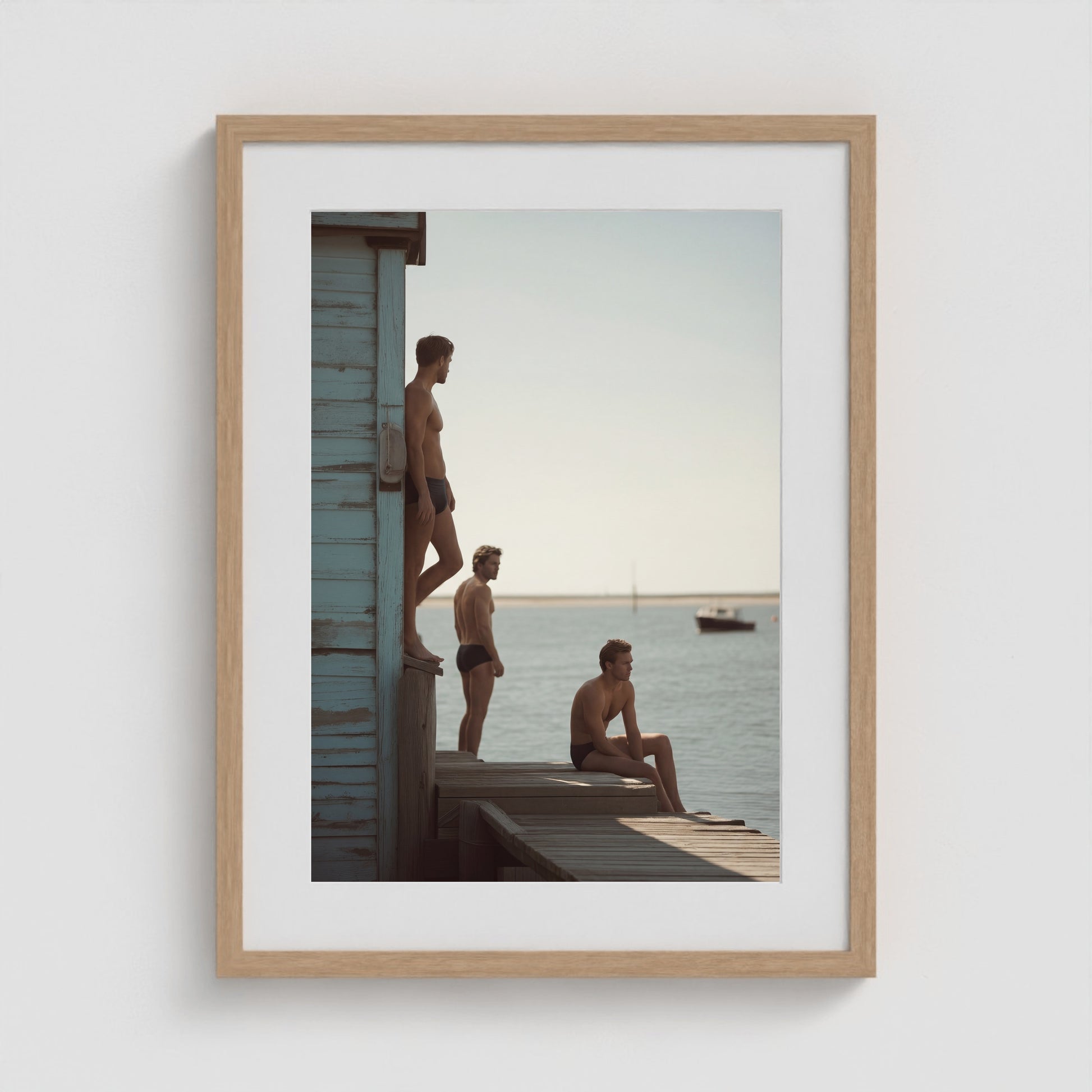 Ptown Dock Boys 18x24 Natural Portrait Box Frame
