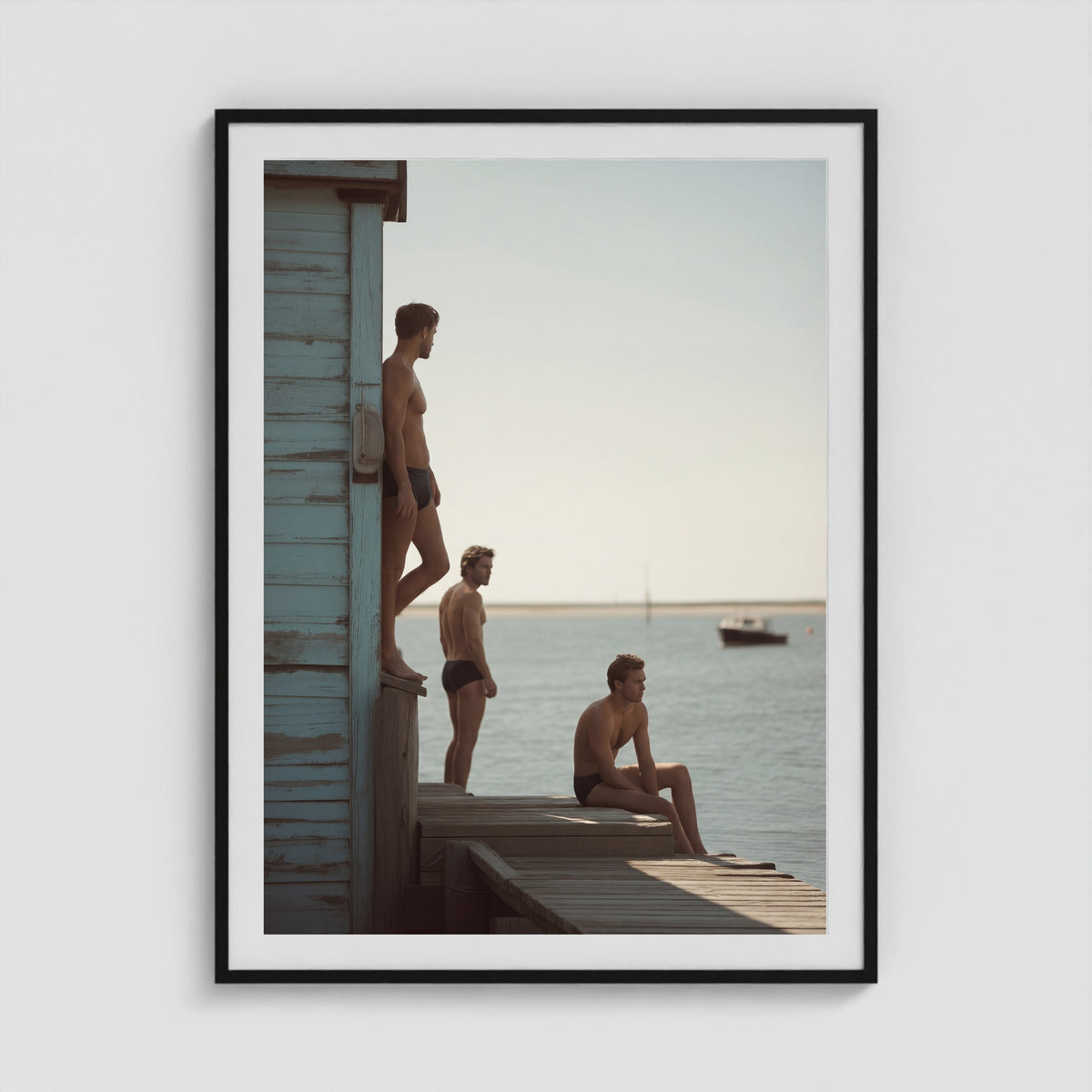 Ptown Dock Boys 36x48 Black Portrait Box Frame