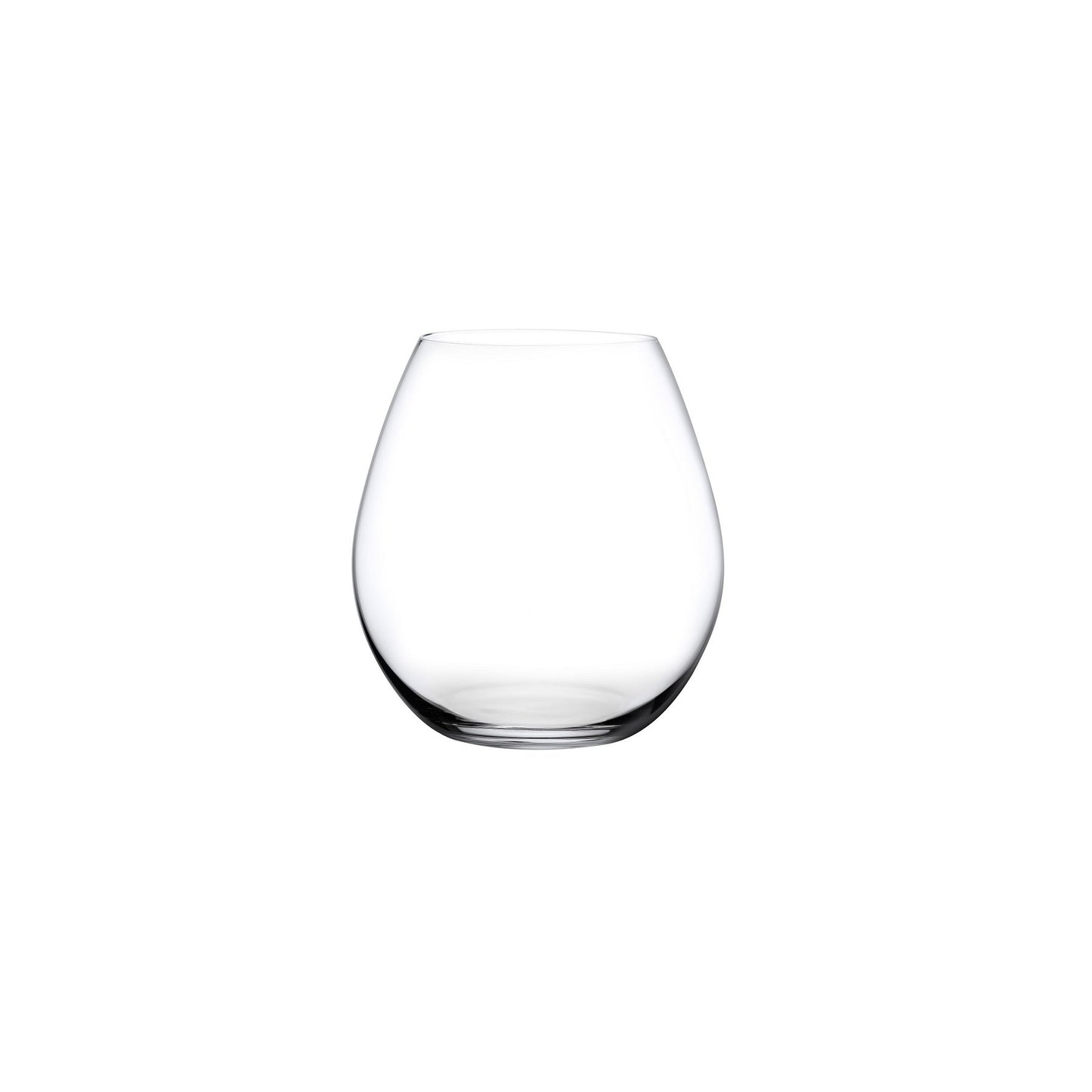 A single NUDE Glass lead-free crystal Burgundy glass showcasing its wide bowl and tall stem.