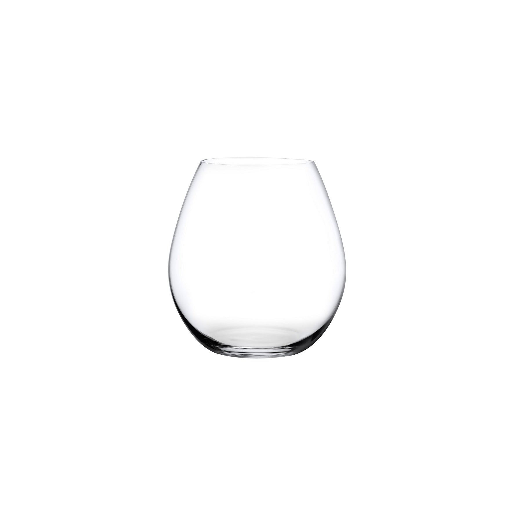 A single NUDE Glass lead-free crystal Burgundy glass showcasing its wide bowl and tall stem.