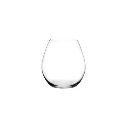 A single NUDE Glass lead-free crystal Burgundy glass showcasing its wide bowl and tall stem.