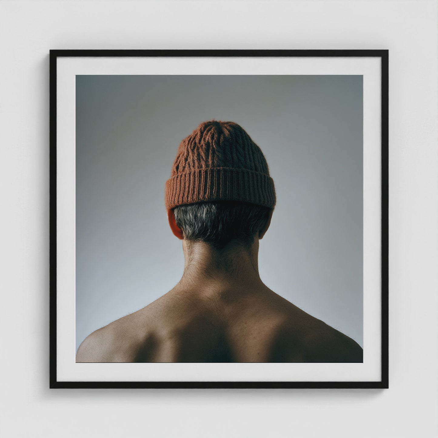 Red Beanie 36x36 Black Square Box Frame
