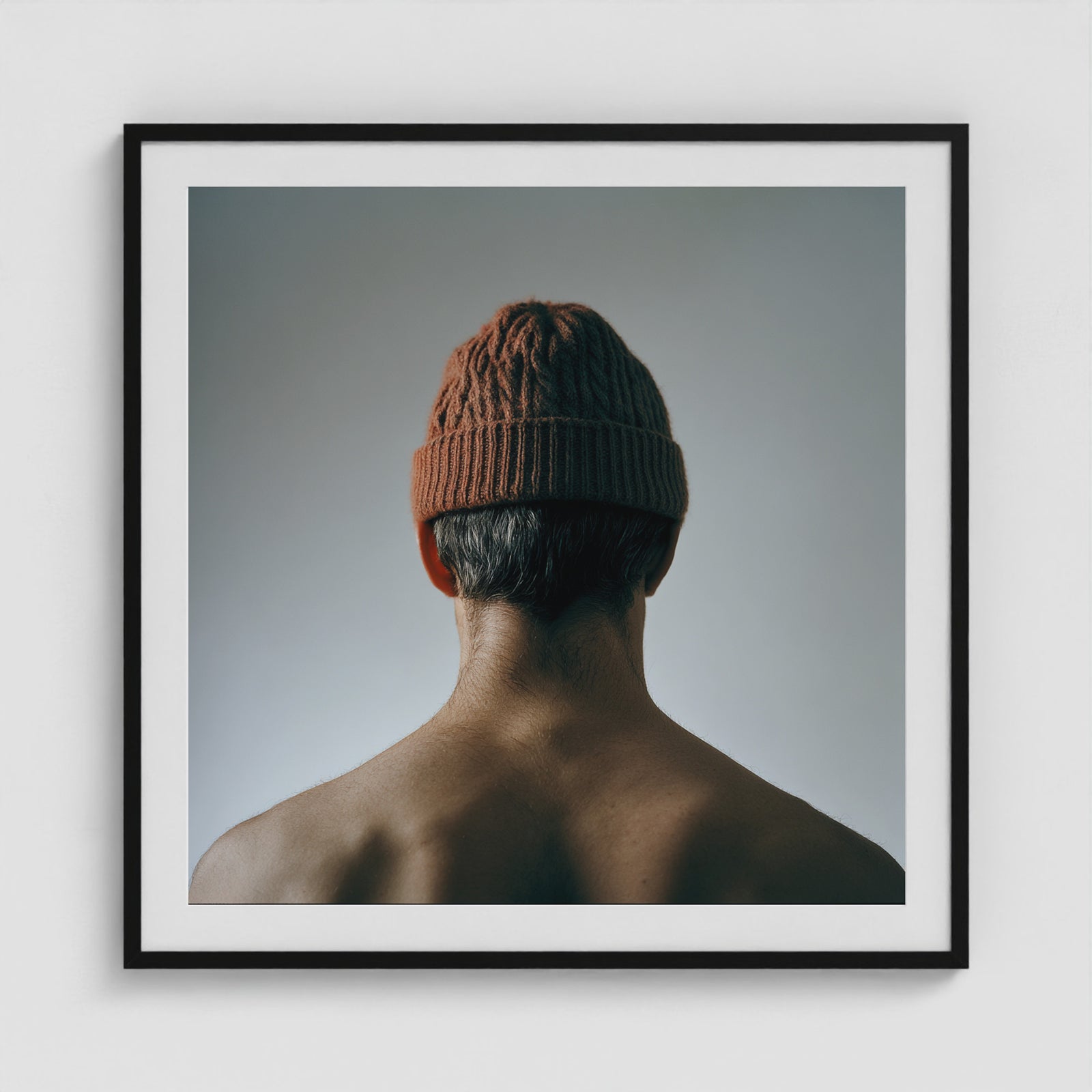 Red Beanie 36x36 Black Square Box Frame