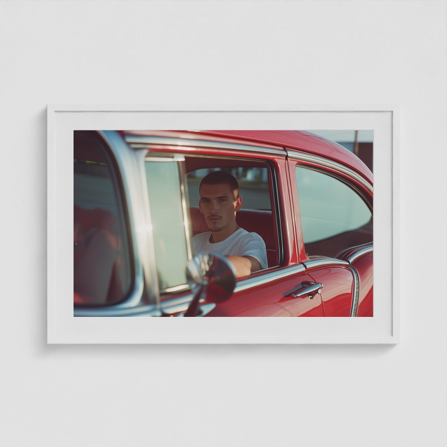 Red Classic 36x24 White Landscape Box Frame