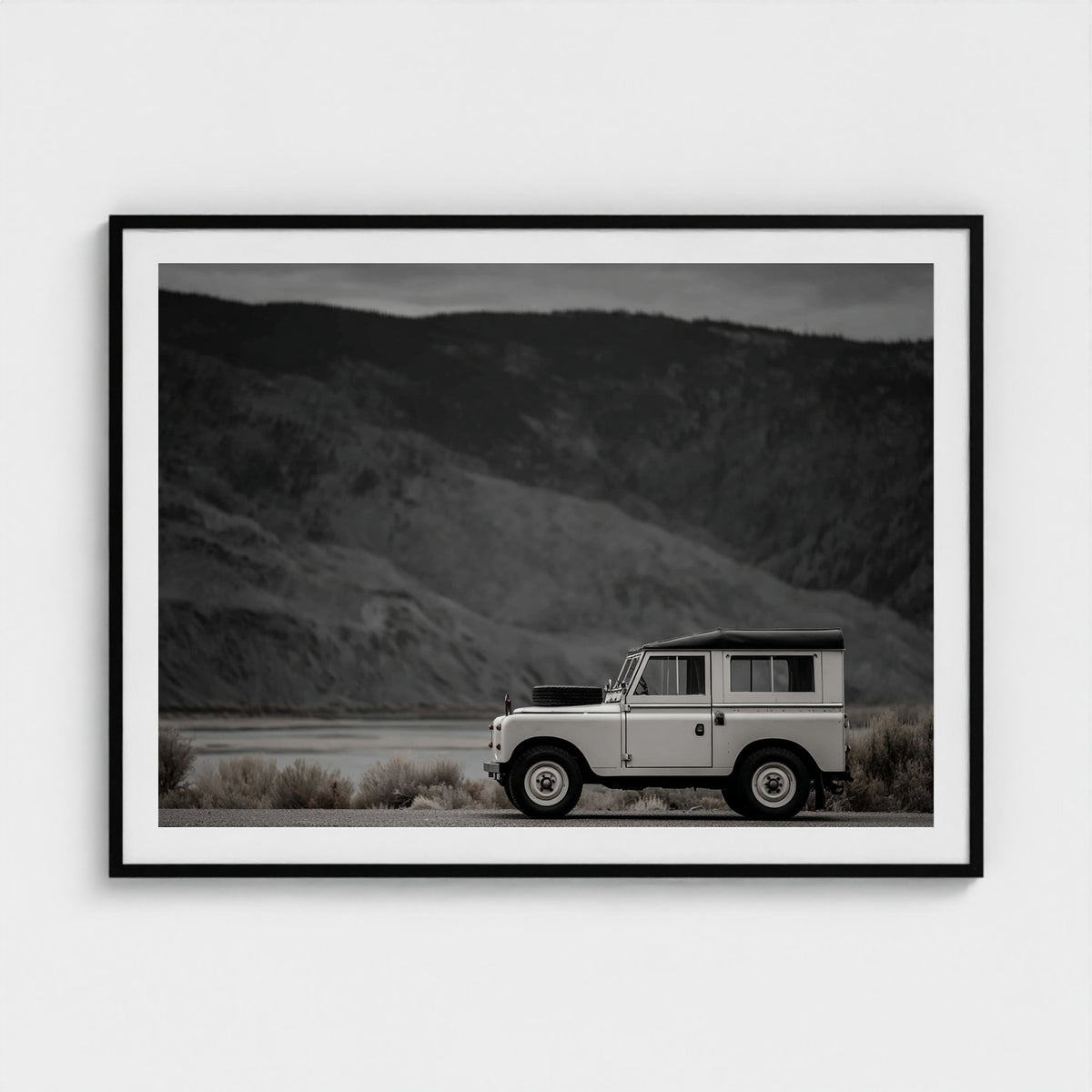 Rover Field Notes No. 14 48x36 Black Landscape Box Frame