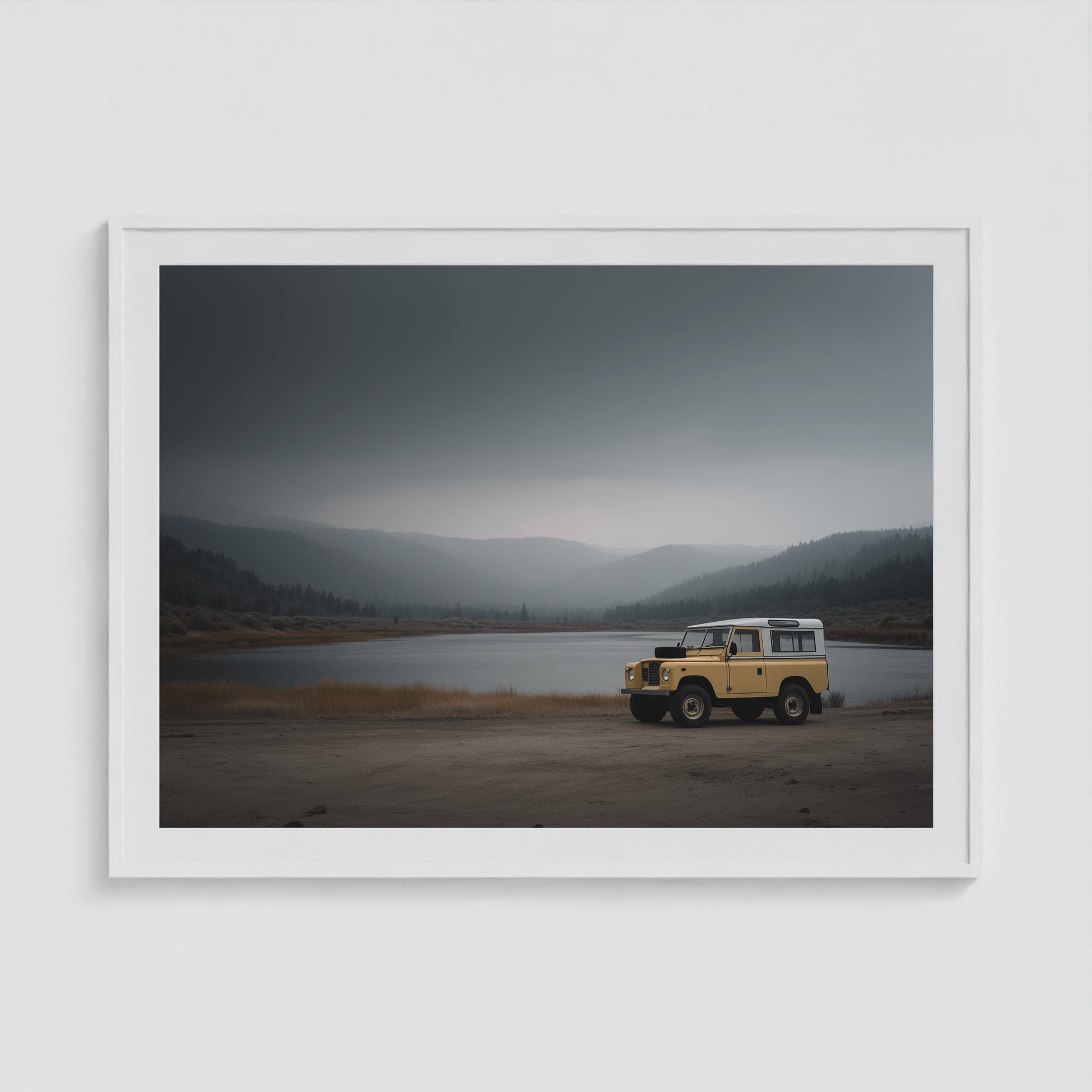 Rover Field Study - No. 6 48x36 White Landscape Box Frame