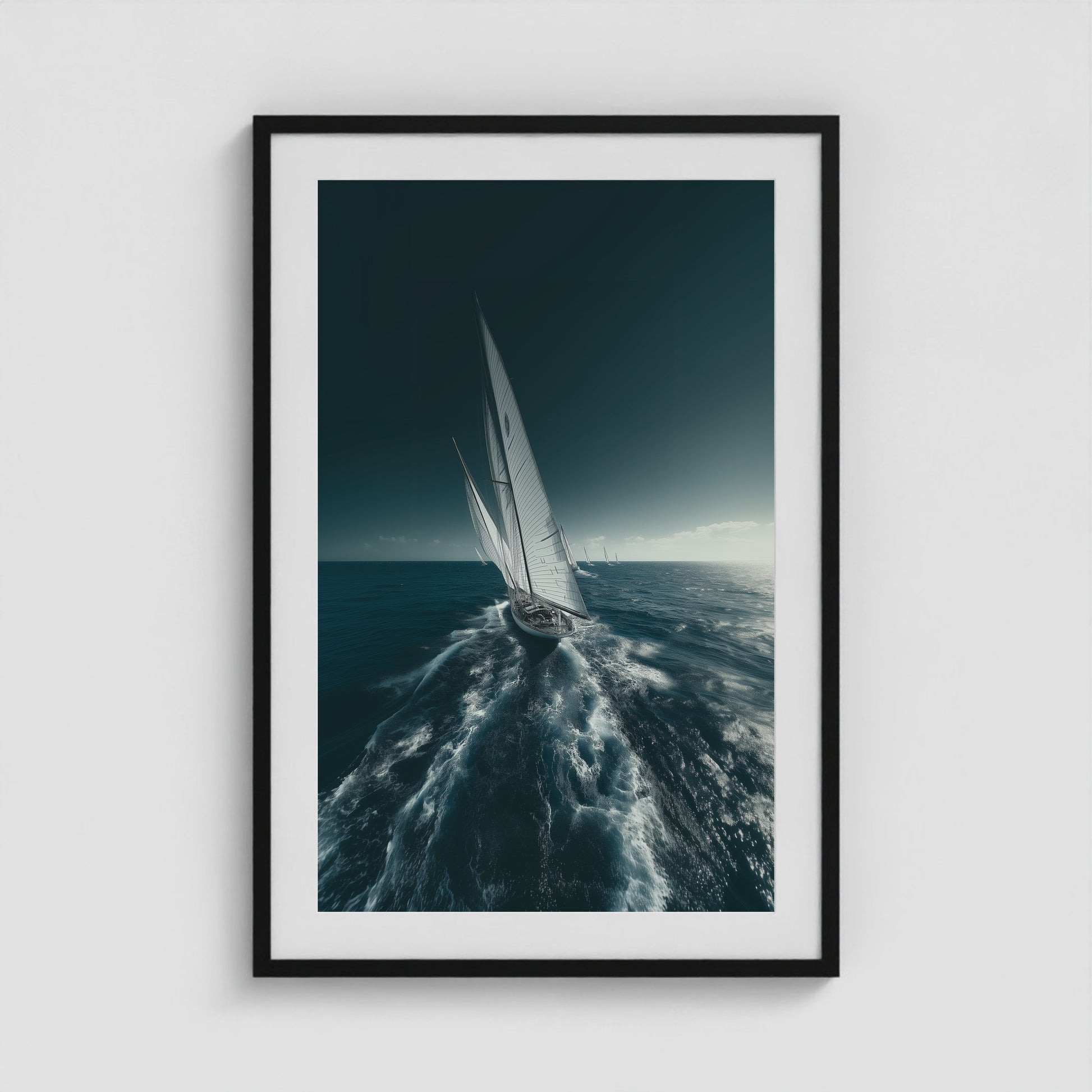 Sailing Yacht 24x36 Black Portrait Box Frame