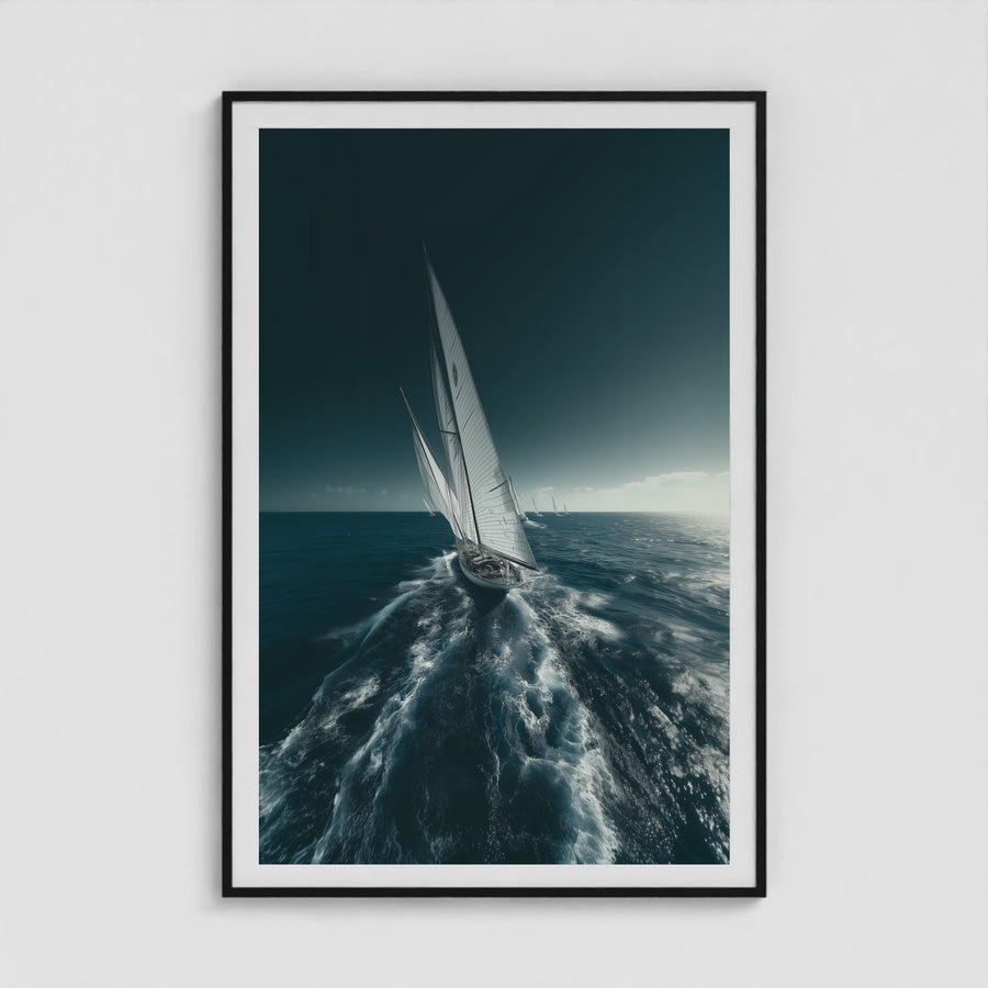 Sailing Yacht 40x60 Black Portrait Box Frame