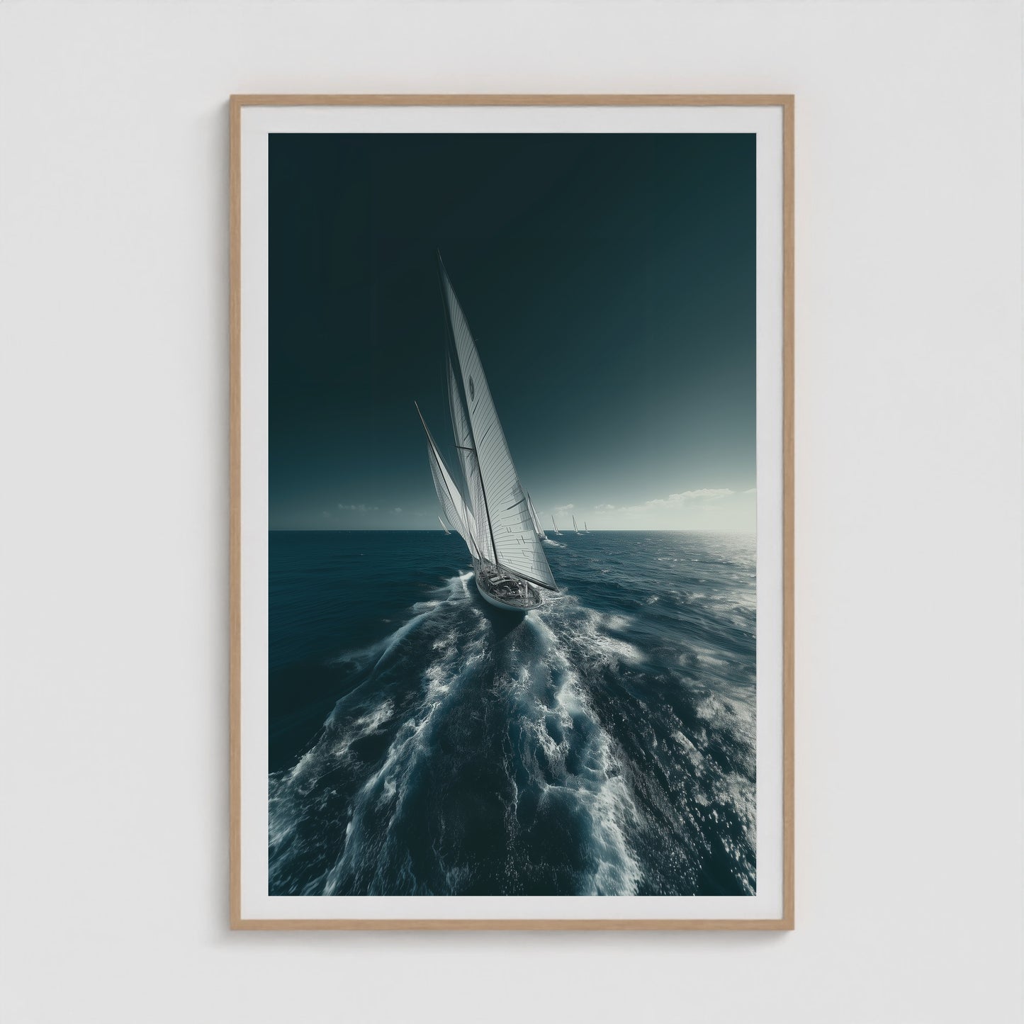 Sailing Yacht 40x60 Natural Portrait Box Frame