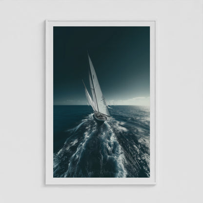 Sailing Yacht 40x60 White Portrait Box Frame