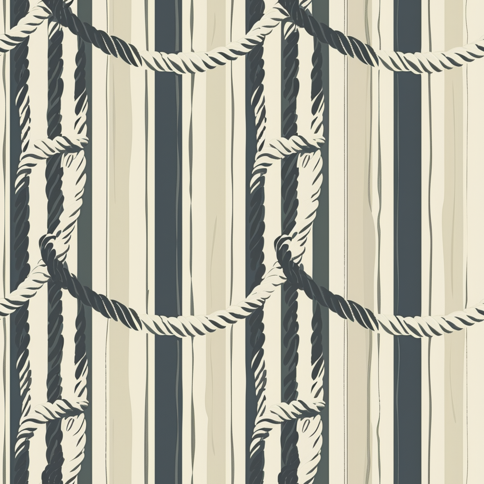Sailor's Knot geometric grid pattern repeat in Sand colorway.