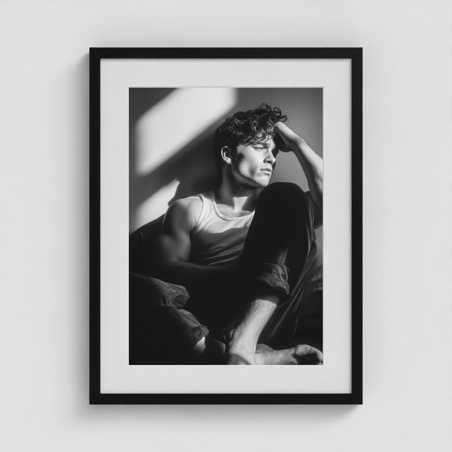Seated in Reflection No. 1 Fine Art Print in 18x24 Black Box Frame