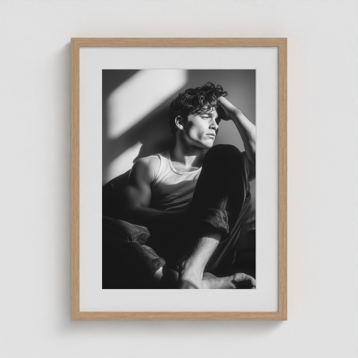Seated in Reflection No. 1 Fine Art Print in 18x24 Natural Box Frame