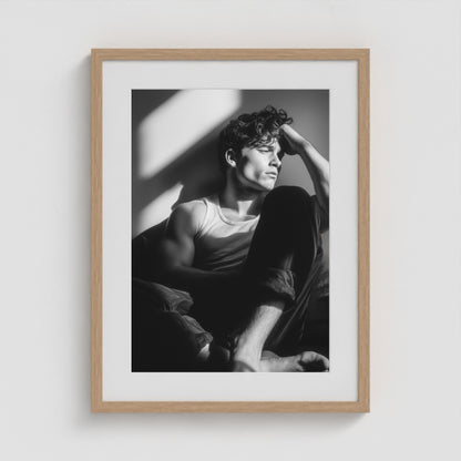 Seated in Reflection No. 1 Fine Art Print in 18x24 Natural Box Frame