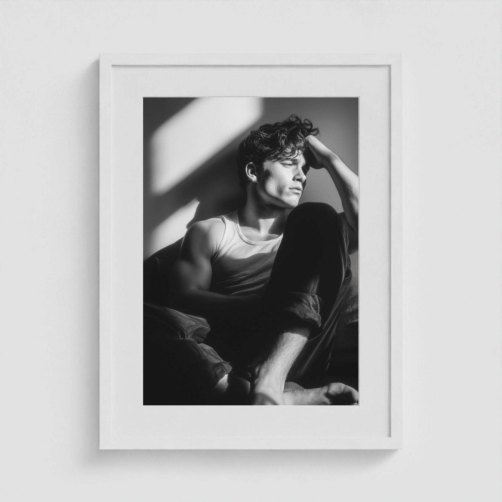 Seated in Reflection No. 1 Fine Art Print in 18x24 White Box Frame