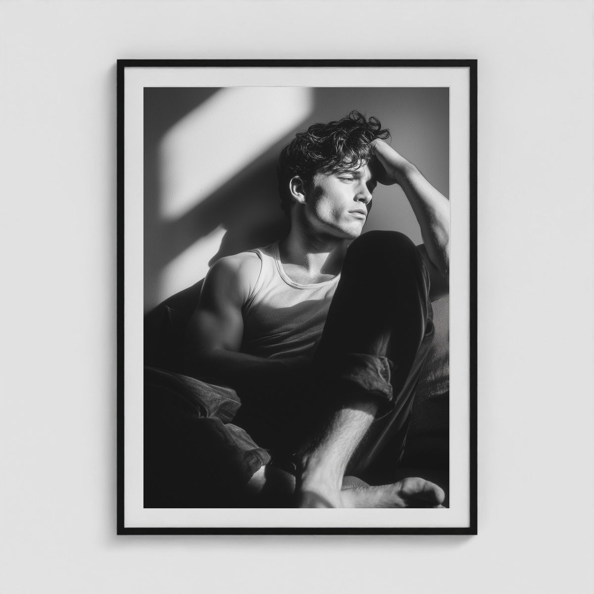 Seated in Reflection No. 1 Fine Art Print in 36x48 Black Box Frame