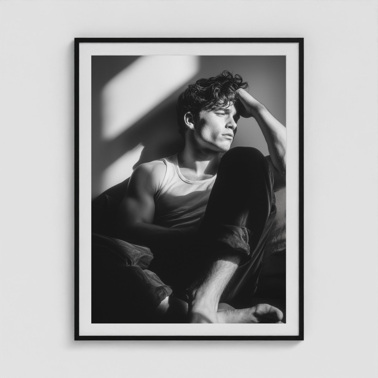 Seated in Reflection No. 1 Fine Art Print in 36x48 Black Box Frame