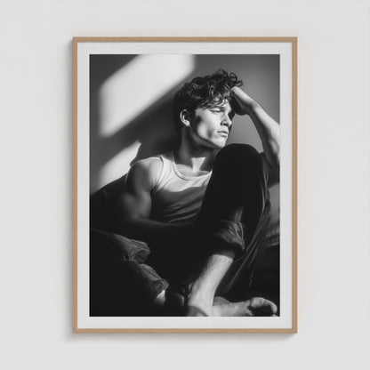 Seated in Reflection No. 1 Fine Art Print in 36x48 Natural Box Frame